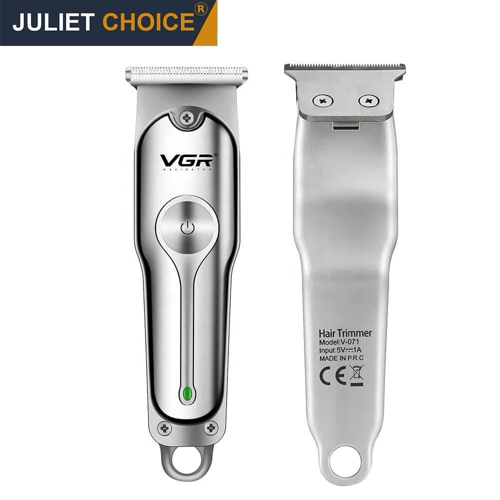 VGR V-071 Cordless Professional Hair Clipper Runtime: 120 Min Trimmer For Men With 3 Guide Combs (Silver) Standard,Battery Powered