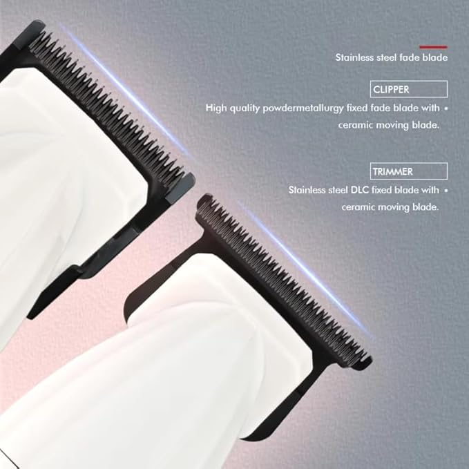 Wmark Specter 8632 Clipper + Trimmer Combo Kit – With 1 Extra Blade Each, White Wmark Cutting Sheet & Heavy-Duty Motor
