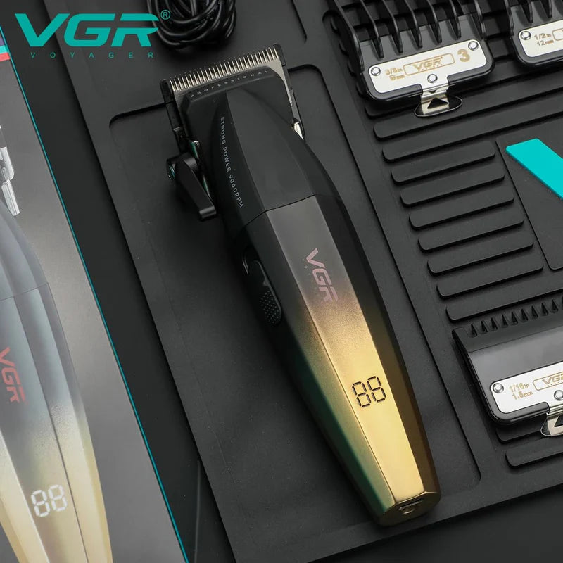 VGR V-003 Professional Hair Clipper For Men, (Black/gold)