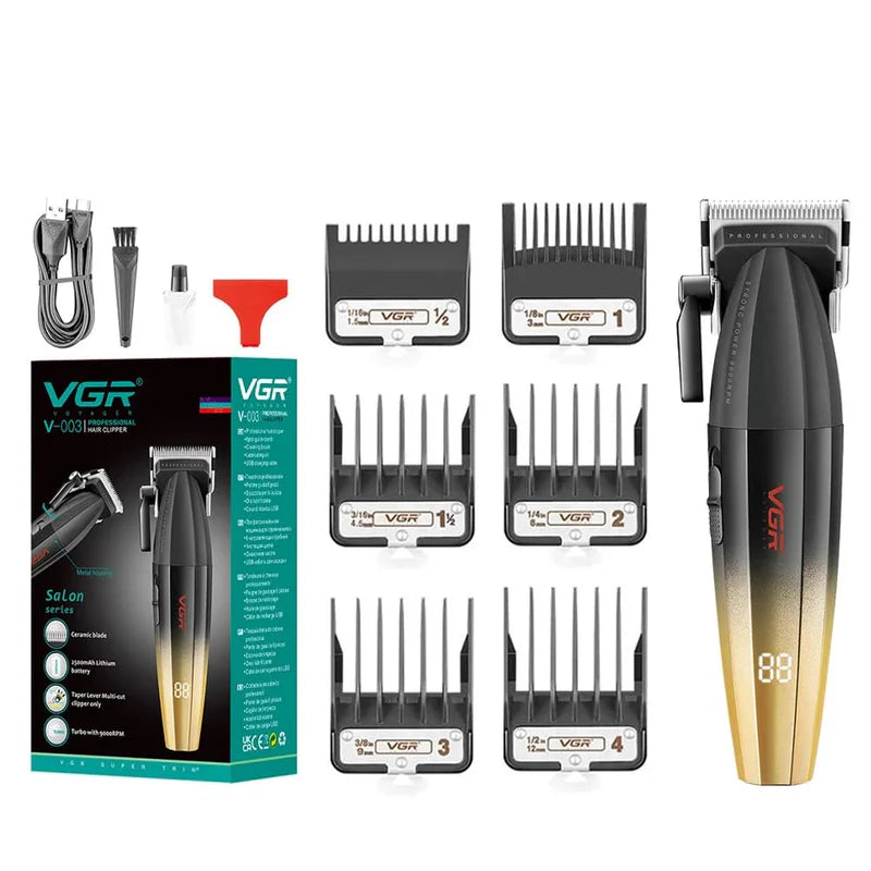 VGR V-003 Professional Hair Clipper For Men, (Black/gold)