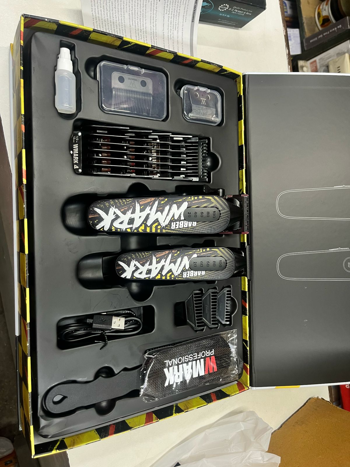 Wmark Formula W1 Hair Trimmer and Clipper Combo Set with Extra Blades, Fading Brush and Cutting Comb
