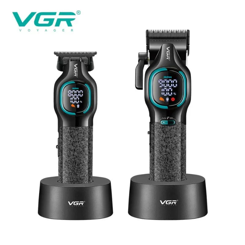 VGR V-886 S2 Professional Clipper & Trimmer Combo | 9000 RPM Cordless Barber Kit