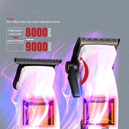 Wmark Specter 8632 Clipper + Trimmer Combo Kit – With 1 Extra Blade Each, White Wmark Cutting Sheet & Heavy-Duty Motor