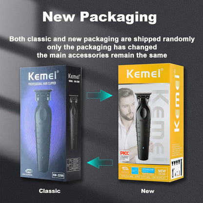 Kemei KM-2299 Professional Hair & Beard Trimmer for Men | Cordless | USB Rechargeable