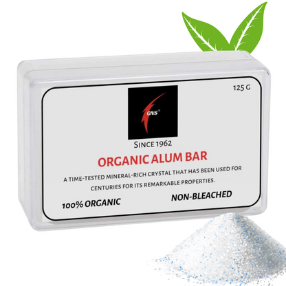 GNS Himalayan Organic Phitkari Alum Bar With Travel Case-100% Natural Mineral Crystal Aftershave Relief Aluminum-Free Properties Alum Stone, 125 g